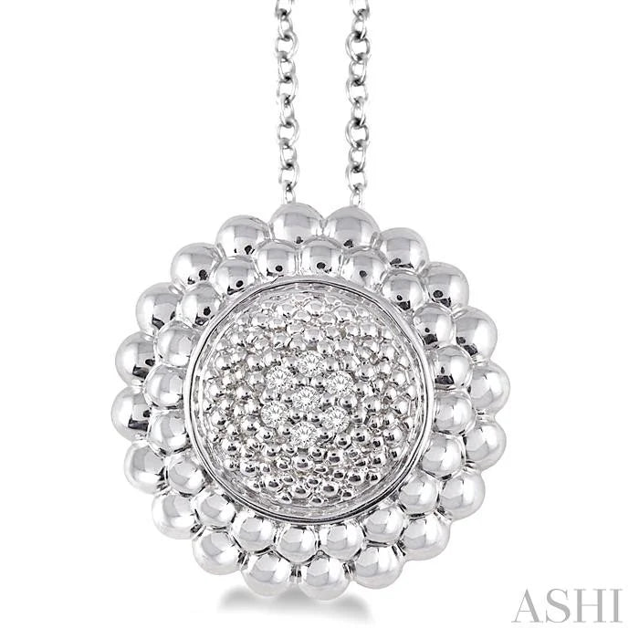 Silver Bead Bijoux Round Diamond Pendant