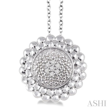Silver Bead Bijoux Round Diamond Pendant