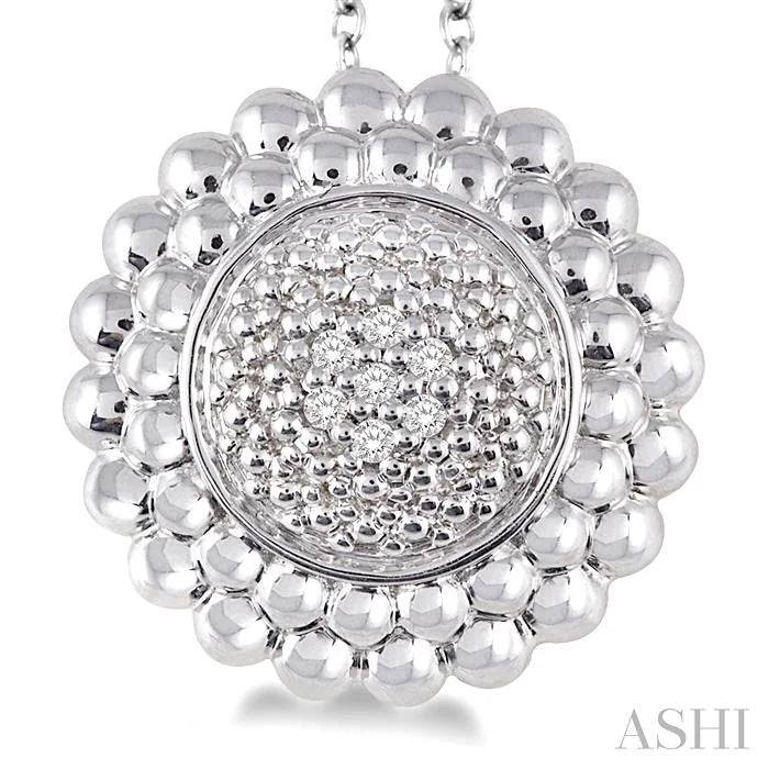 Silver Bead Bijoux Round Diamond Pendant