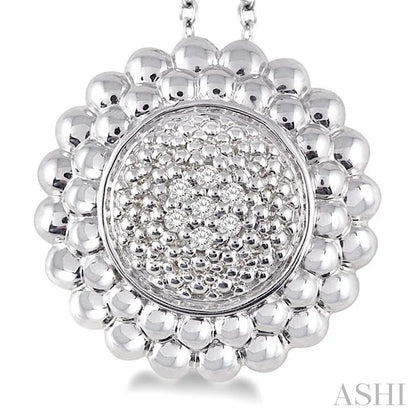 Silver Bead Bijoux Round Diamond Pendant