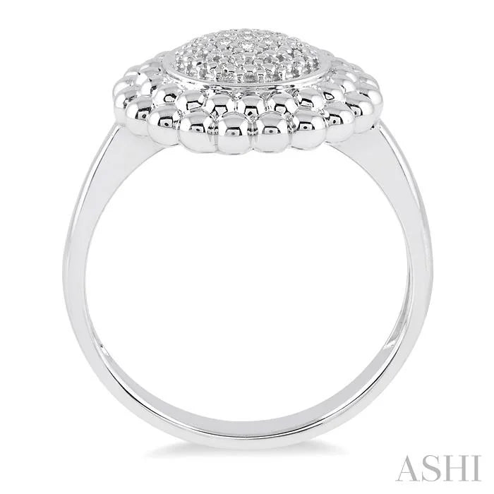 Silver Bead Bijoux Round Diamond Ring