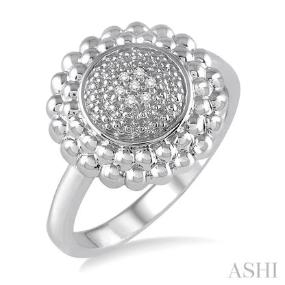 Silver Bead Bijoux Round Diamond Ring