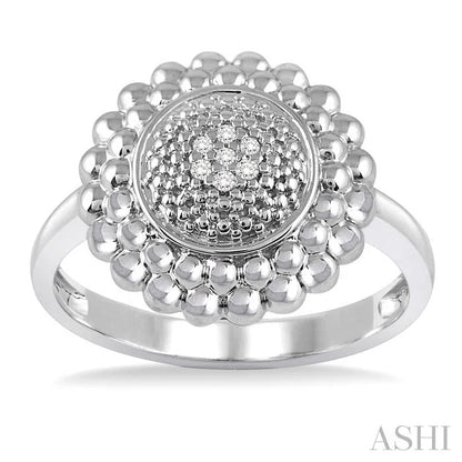 Silver Bead Bijoux Round Diamond Ring