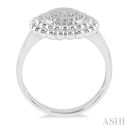 Silver Bead Bijoux Round Diamond Ring