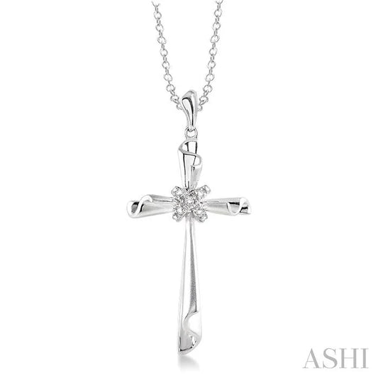 Silver Cross Diamond Fashion Pendant