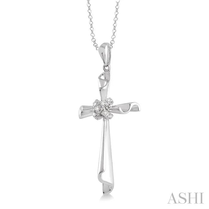 Silver Cross Diamond Fashion Pendant
