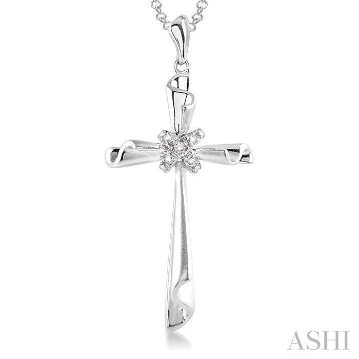 Silver Cross Diamond Fashion Pendant