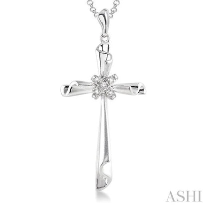 Silver Cross Diamond Fashion Pendant