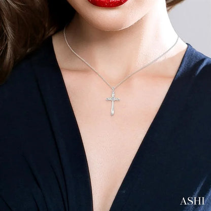 Silver Cross Diamond Fashion Pendant