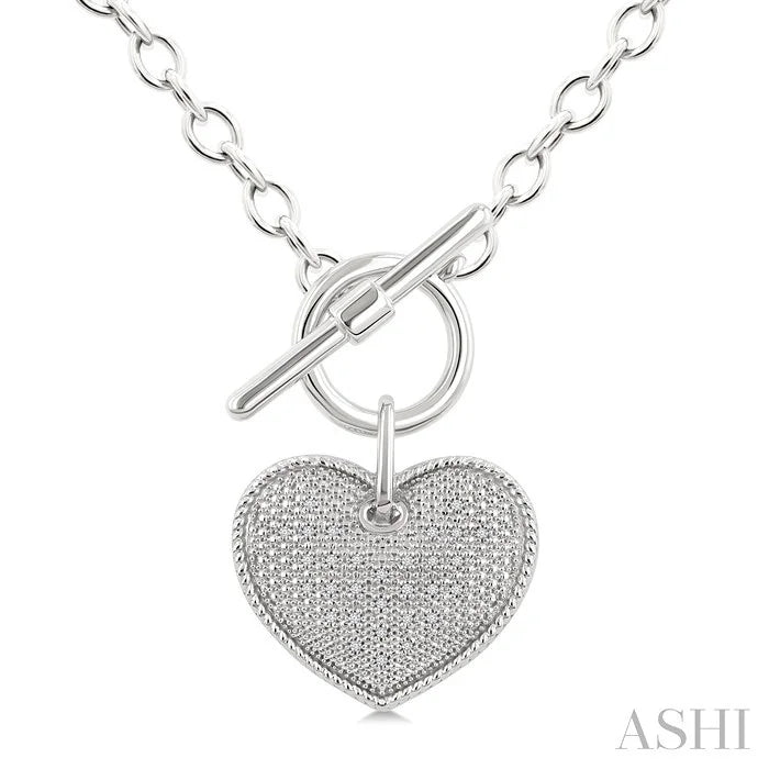 Silver Heart Toggle Diamond Fashion Necklace