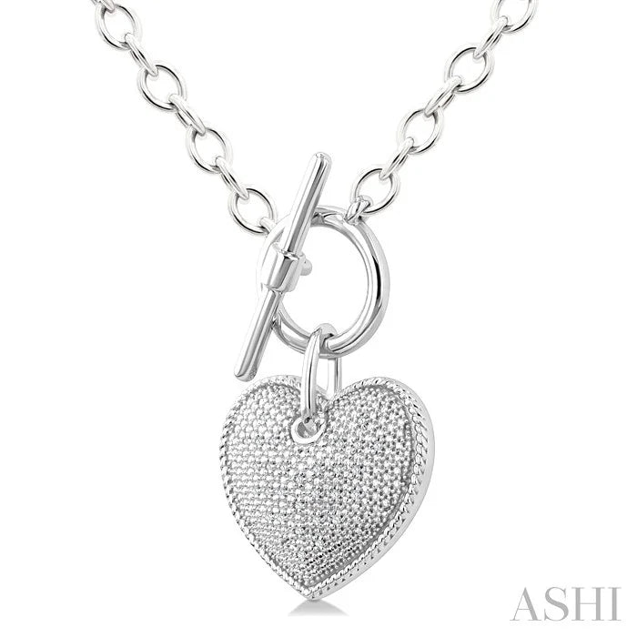 Silver Heart Toggle Diamond Fashion Necklace