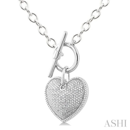 Silver Heart Toggle Diamond Fashion Necklace
