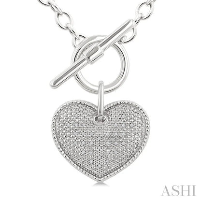 Silver Heart Toggle Diamond Fashion Necklace