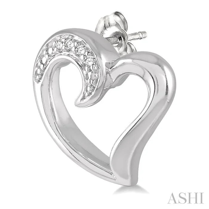 Silver Heart Shape Diamond Fashion Earrings