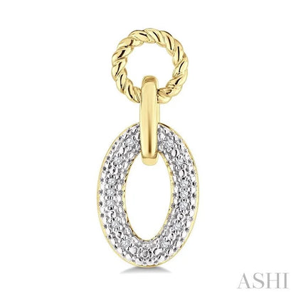 Gold Vermeil Bold Oval Rope Link Diamond Earrings