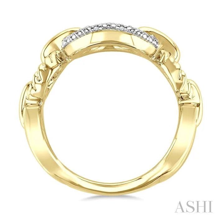Gold Vermeil Bold Oval Rope Link Diamond Ring