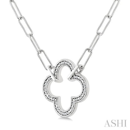 Silver Paperclip Clover Diamond Fashion Pendant