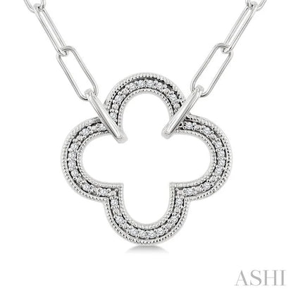 Silver Paperclip Clover Diamond Fashion Pendant