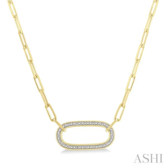 Gold Vermeil Paperclip Diamond Fashion Pendant