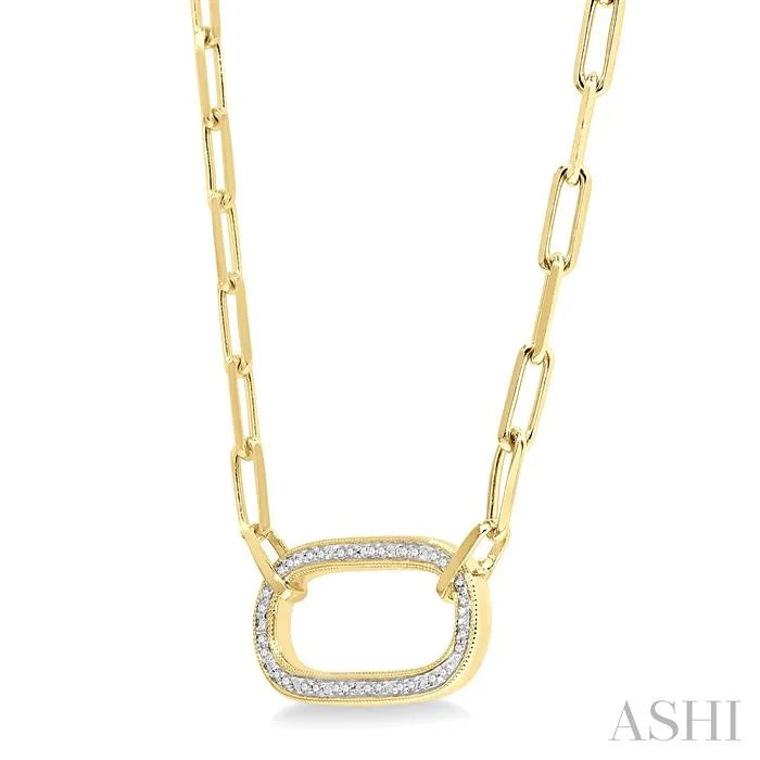 Gold Vermeil Paperclip Diamond Fashion Pendant