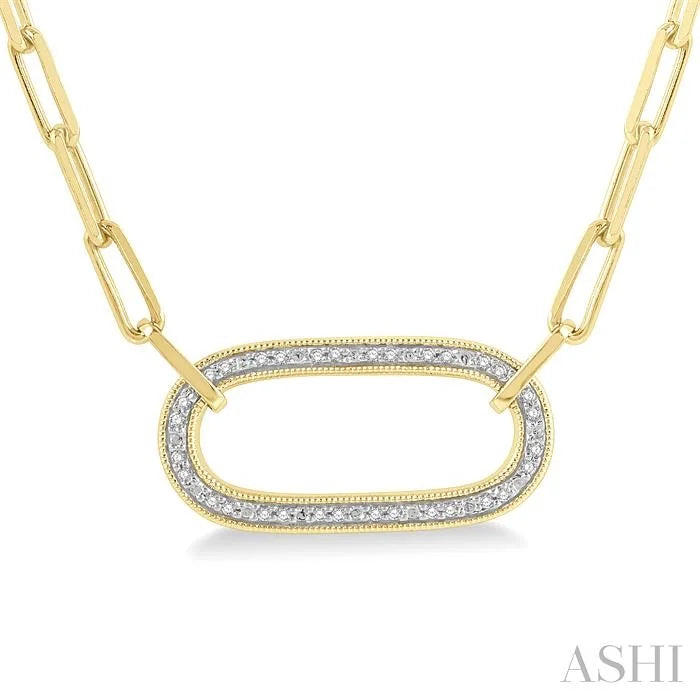 Gold Vermeil Paperclip Diamond Fashion Pendant