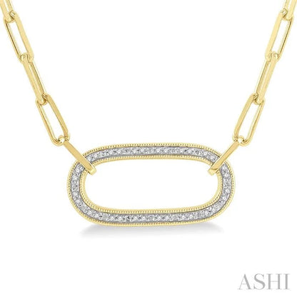 Gold Vermeil Paperclip Diamond Fashion Pendant
