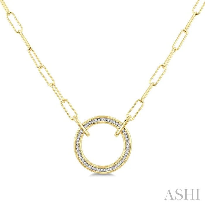 Gold Vermeil Paperclip Diamond Fashion Pendant