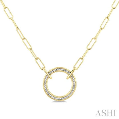 Gold Vermeil Paperclip Diamond Fashion Pendant