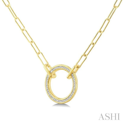 Gold Vermeil Paperclip Diamond Fashion Pendant