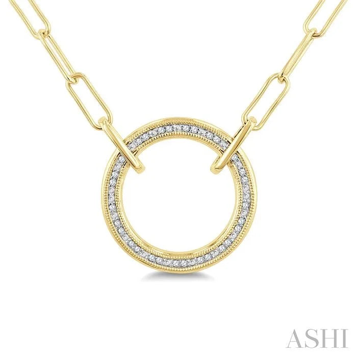 Gold Vermeil Paperclip Diamond Fashion Pendant
