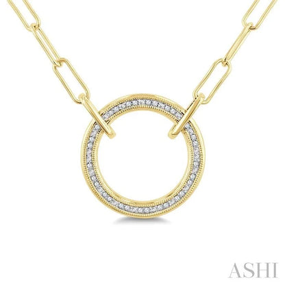 Gold Vermeil Paperclip Diamond Fashion Pendant