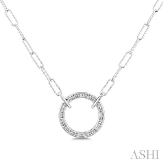 Silver Paperclip Diamond Fashion Pendant