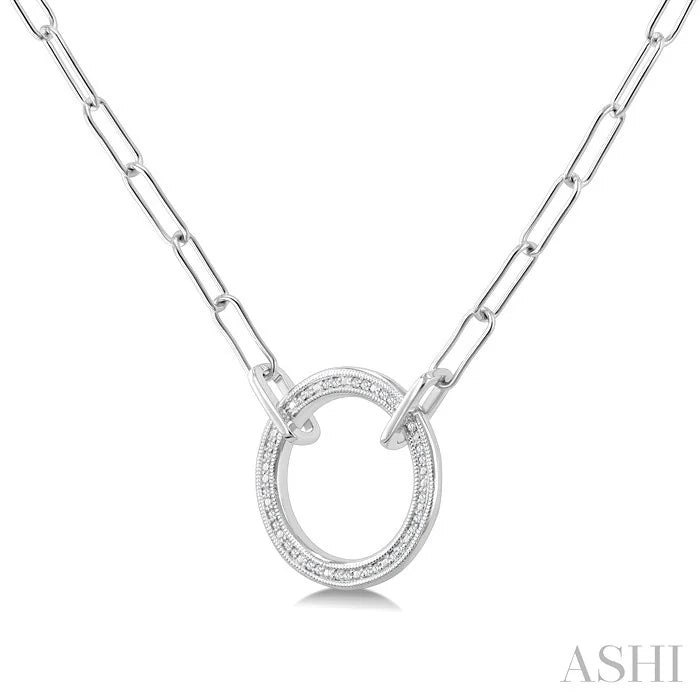Silver Paperclip Diamond Fashion Pendant