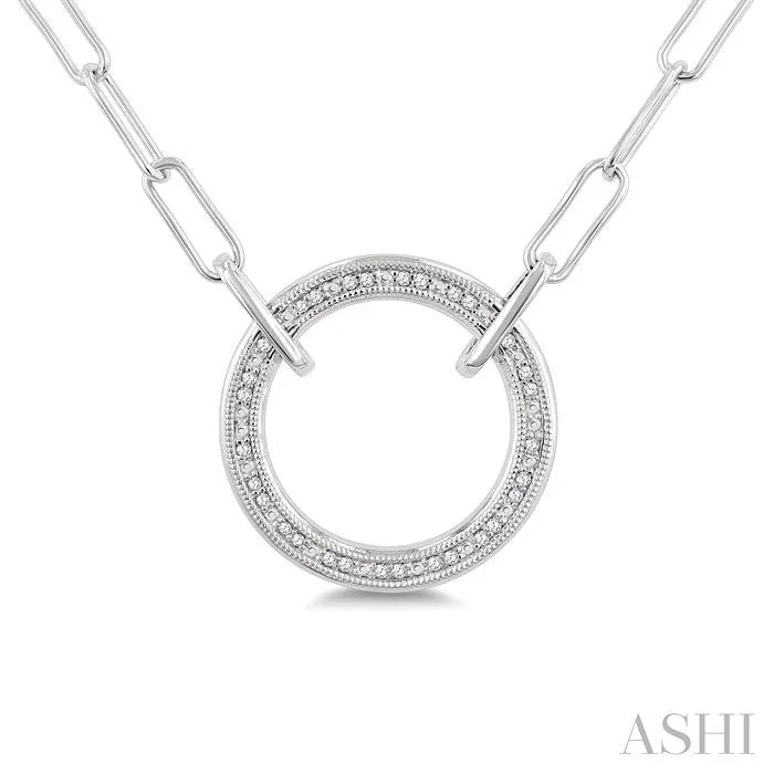 Silver Paperclip Diamond Fashion Pendant