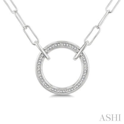 Silver Paperclip Diamond Fashion Pendant