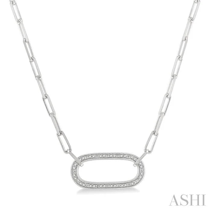 Silver Paperclip Diamond Fashion Pendant