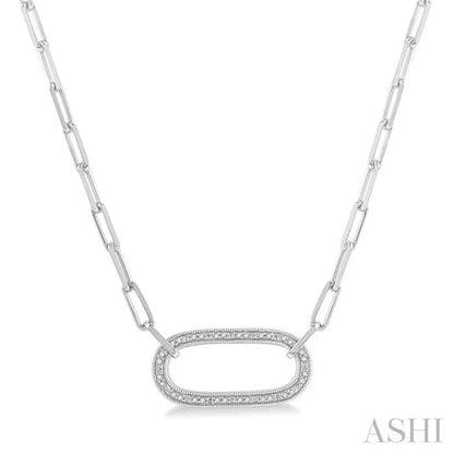 Silver Paperclip Diamond Fashion Pendant