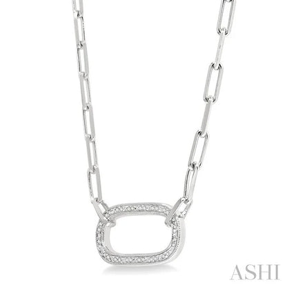 Silver Paperclip Diamond Fashion Pendant