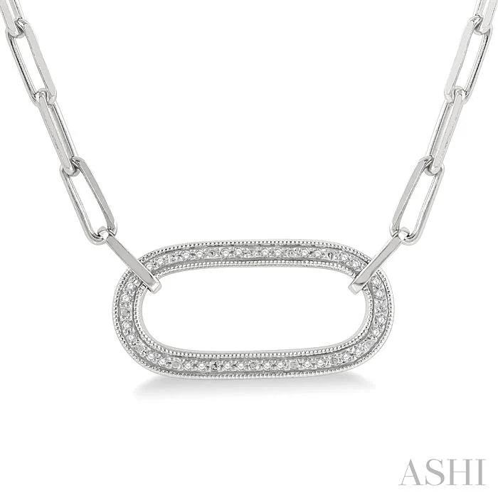 Silver Paperclip Diamond Fashion Pendant
