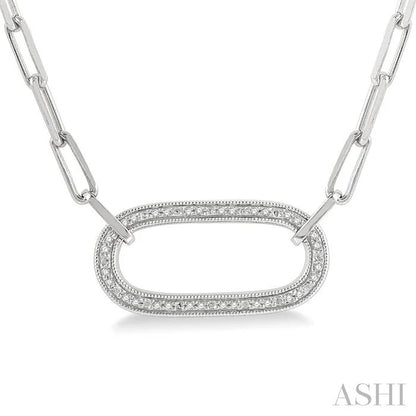 Silver Paperclip Diamond Fashion Pendant