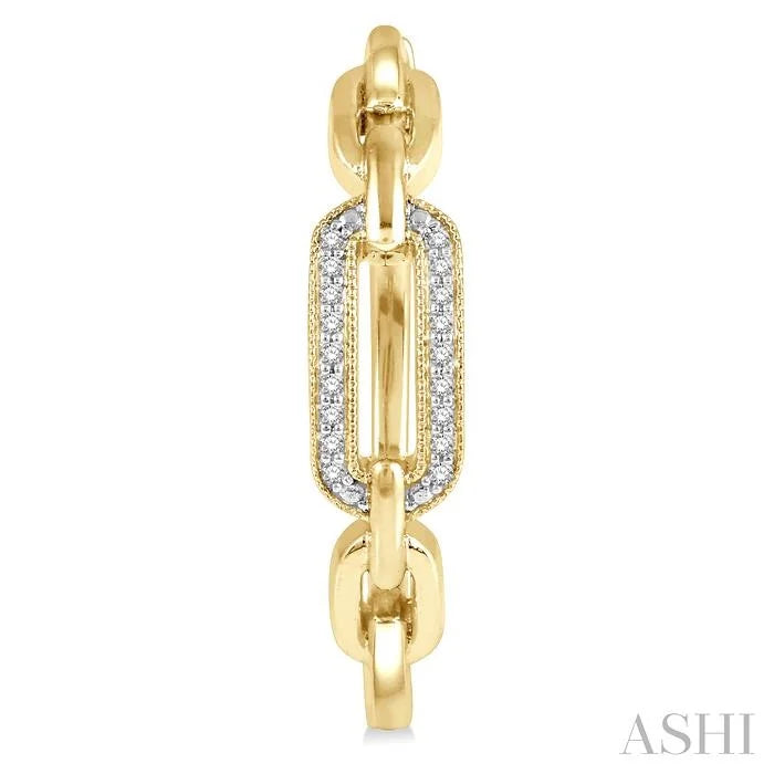 Gold Vermeil Paperclip Diamond Fashion Hoop Earrings