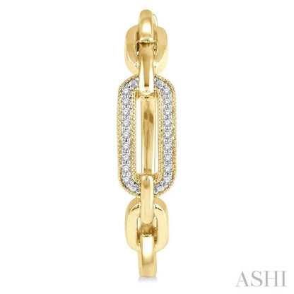 Gold Vermeil Paperclip Diamond Fashion Hoop Earrings