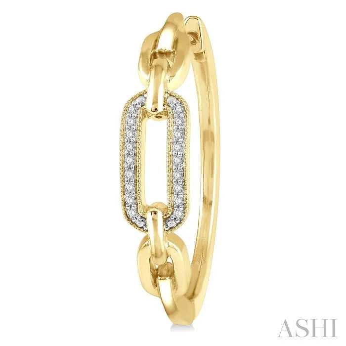 Gold Vermeil Paperclip Diamond Fashion Hoop Earrings