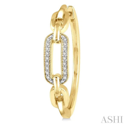 Gold Vermeil Paperclip Diamond Fashion Hoop Earrings
