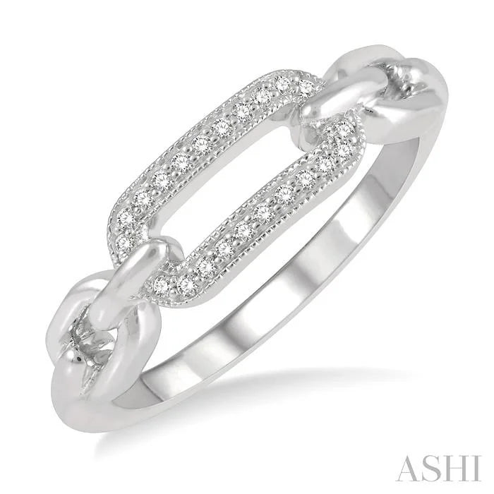 Silver Paperclip Diamond Fashion Ring