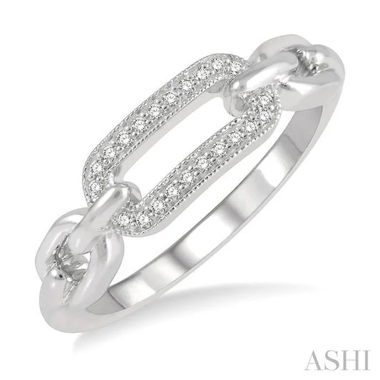 Silver Paperclip Diamond Fashion Ring
