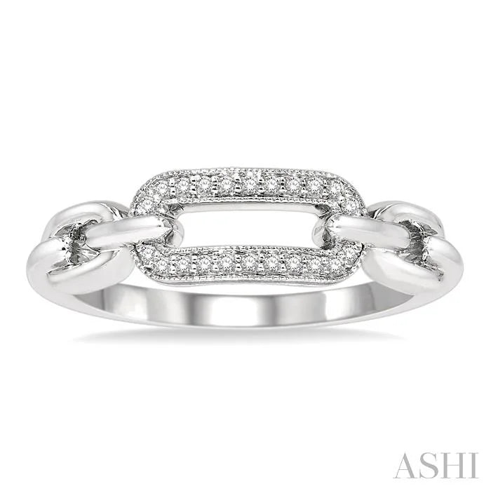 Silver Paperclip Diamond Fashion Ring