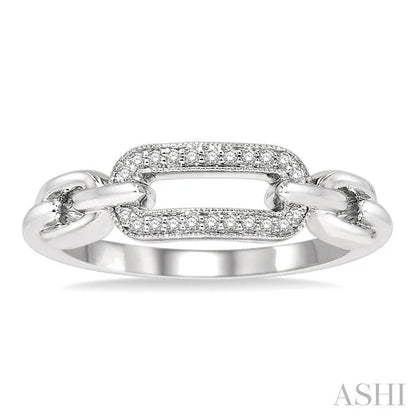 Silver Paperclip Diamond Fashion Ring