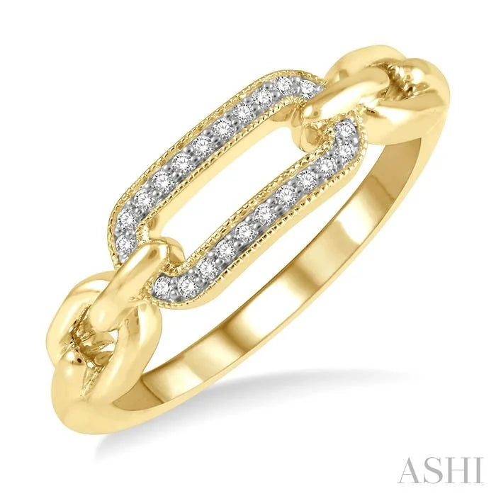 Gold Vermeil Paperclip Diamond Fashion  Ring