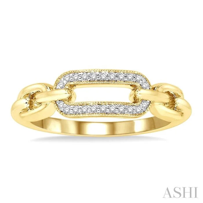 Gold Vermeil Paperclip Diamond Fashion  Ring